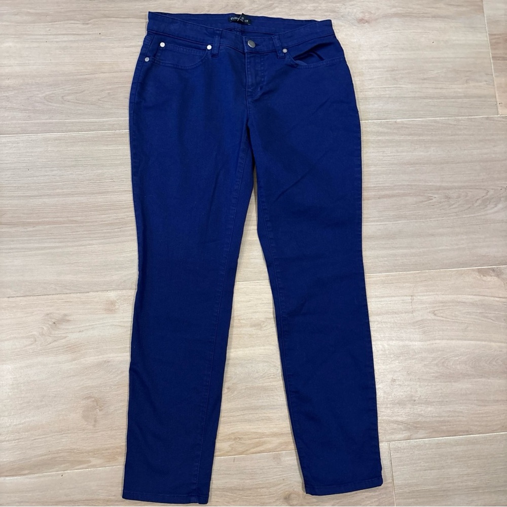 Eileen Fisher Women’s Ankle Blue Denim Jeans Size 4 Organic Cotton Spandex